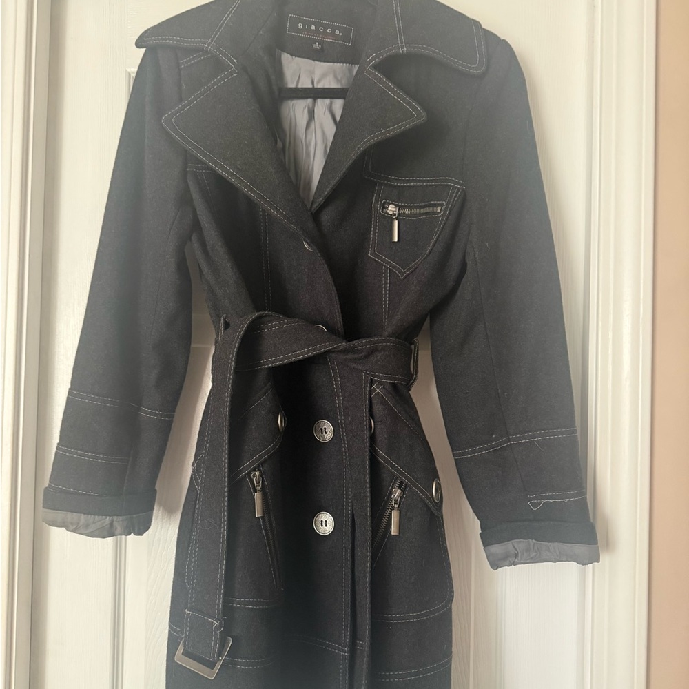 Giacca Dark Gray Women's Belted Mid length Coat